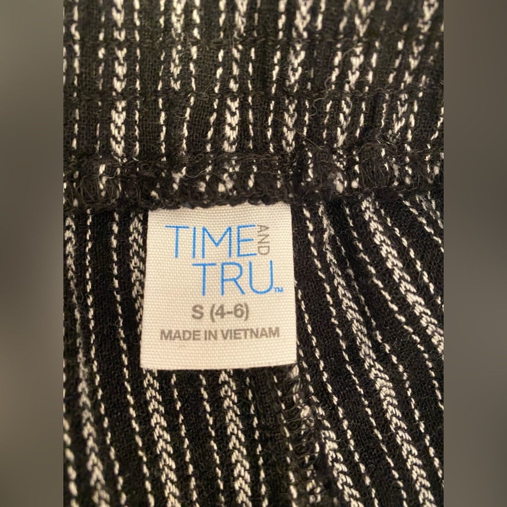 Time & True black and white pull on trousers. - Picture 6 of 12
